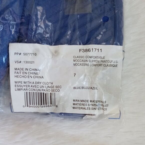 Classic Comfortable Lined Moccasin Slippers (Size 7) "Blue Color Only" ~ NEW!!! - Picture 6 of 6